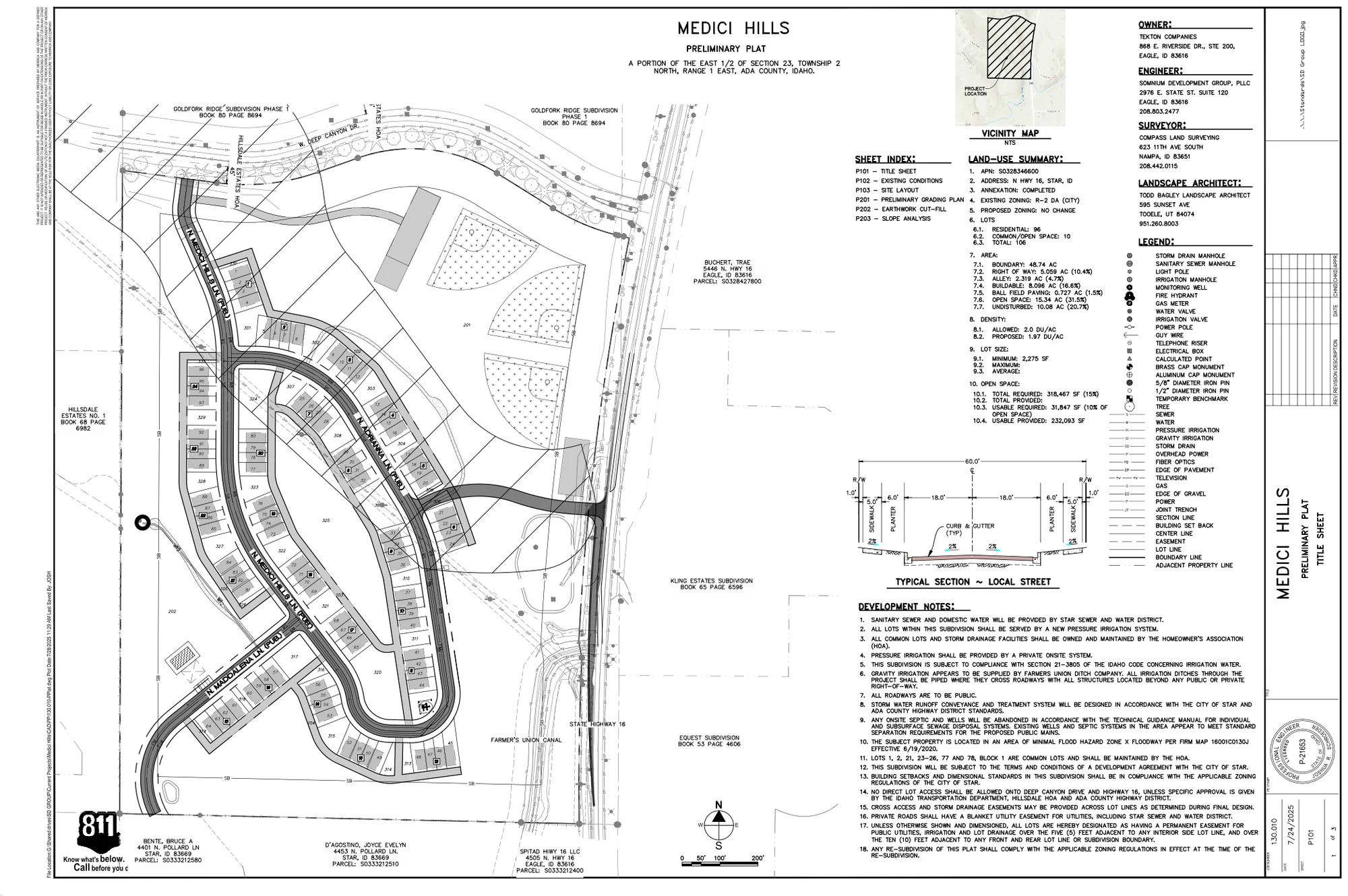 Medici Hills site plan (opens PDF)